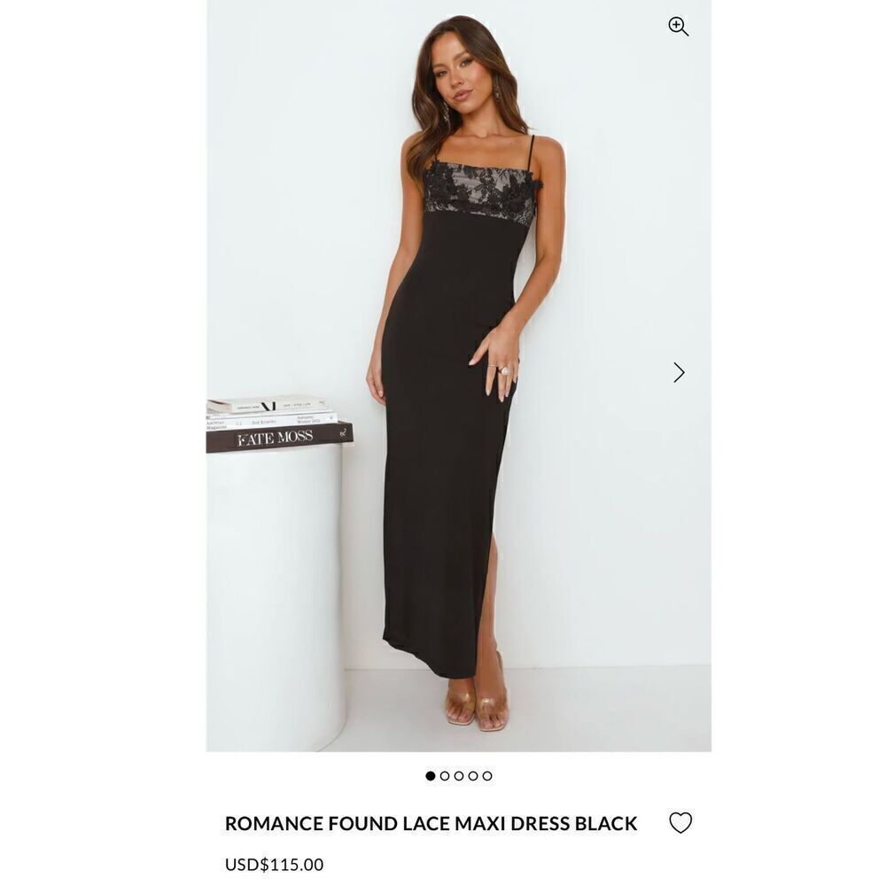 Hello Molly black lace maxi dress size medium